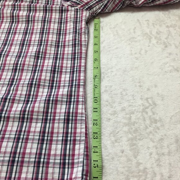 Mexx Long Sleeve Red/White/Black Slim Fit Checkered Button Down Shirt Sz Large - Picture 5 of 7